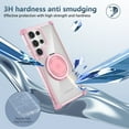 thumbnail image 4 of Magnetic Ring Case for Samsung Galaxy S24, Built-in Metal Stand and 360° Rotation Ring Holder Compatible with MagSafe, Crystal Clear Military Grade Drop Protection Cover for Samsung Galaxy S24, Pink, 4 of 11