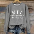 thumbnail image 2 of WREESH Teen Girl's Casual Tops WTF Thanksgiving Crewneck Sweatshirts with Letter Graphic, Fall Tops for Women 2025 Gray, 2 of 4