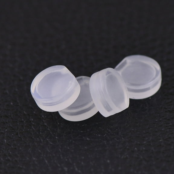 20pcs Comfort Plastic Pads for Clip on Earrings Anti-Pain Clip on Earring Cushion Clear 7.5x3mm Hole: 1.5x3.5mm