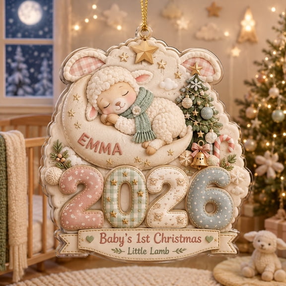 Little Lamb Personalized Christmas Ornament First Christmas 2026