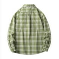 thumbnail image 3 of Iugvhana Men's Plaid Print Shirts Casual Loose Fit Turndown Collar Button Down Shirt Top Leisure Long Sleeve Blouses Green XXL, 3 of 7