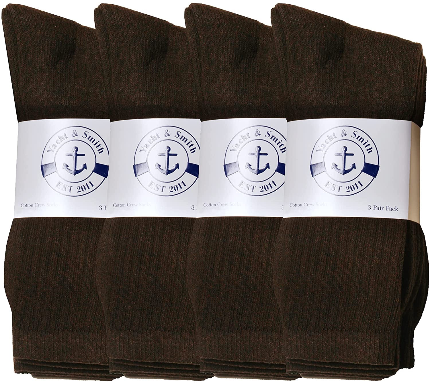 Yacht & Smith Mens and Womens Diabetic Neuropathy Edema Socks, Cotton Crew, Ankle Medical Sock, Size 10-13