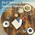 thumbnail image 5 of Zimtown Round Dining Table 35.4" Wood Dinner Table for 2, Kitchen Table Multifunctional Dining Table for Dining Room, Kitchen, Home, Brown, 5 of 6
