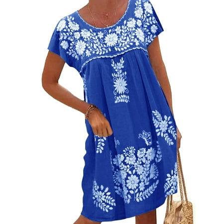 

Grianlook Plus Size Floral Nightgown For Women Short Sleeve Pajama Dress Soft Sleepdress Short Nightshirt Tunic Nightdress Sleepwear Size S-5XL