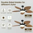 thumbnail image 2 of Kviflon 52" Tropical Ceiling Fan with LED Lights & Remote, Outdoor Palm Leaf Fan for Patios, Porch, Bedroom, Dimmable 6 Speeds, Reversible DC Motor, Smart App Control - Light Brown, 2 of 15