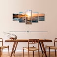thumbnail image 3 of Elephant Stock Sunset Beach Waves Wall Art - Horizontal Multi Panel Canvas - Living Room Wall Decor - Beach Multi Panel - Teal And Orange Decor - 74" x 34", 3 of 8