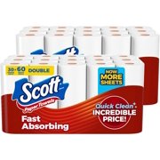 Scott Paper Towels, Choose-A-Sheet, 30 Double Rolls = 60 Regular Rolls (108 Sheets Per Roll)