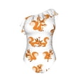 thumbnail image 4 of Yiaed Squirrel Playing Print Women One Piece Swimsuits Tummy Control One Shoulder Bathing Suits Pattern Ruffle Swimwear-Small, 4 of 8