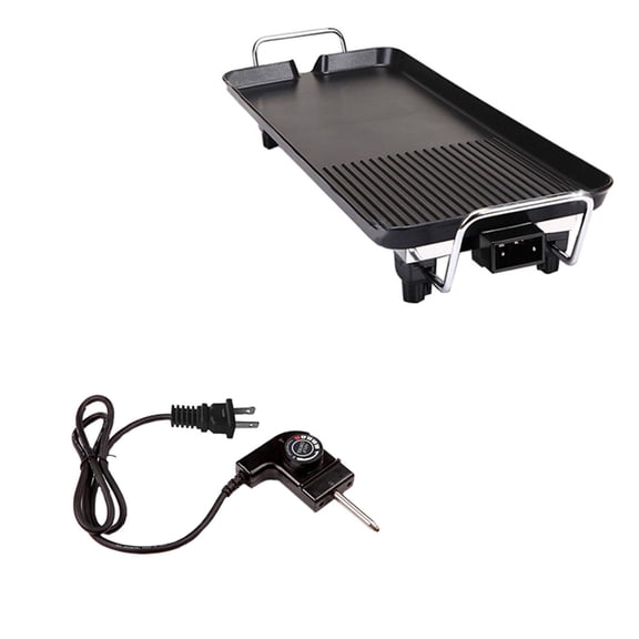 Parrilla eléctrica Sartén eléctrica Temperatura ajustable Accesorios para barbacoa Parrilla para acampar Parrilla coreana Parrilla plana para fiestas L