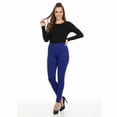 thumbnail image 3 of Couver Women’s Seamless Fleece Lined Workout Leggings, One Size, Denim Blue, 3 of 4