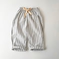 thumbnail image 2 of Baby Girls Wide Leg Linen Striped Pants Kids Casual Summer Palazzo Pants Flowy B𝐨ho High Waisted Beach Trousers with Pockets, 2 of 4