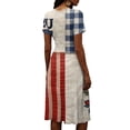 thumbnail image 5 of 250th Anniversary Printed Women's Dresses Trendy American Flag Dress A-Line Holiday Beach V Neck Short Sleeve Usa Midi Dresses, 5 of 5
