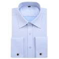 thumbnail image 1 of Alimens & Gentle Camisas de vestir de ajuste regular con puños franceses (gemelos incluidos) (cuello de 18" - manga de 34"/35" azul), 1 of 1