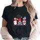 thumbnail image 1 of Camiseta de Cuello de la Tripulación de la Impresión Del Día de la Independencia de las Mujeres, Camiseta Casual Elegante para las Mujeres, 1 of 3