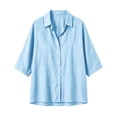 thumbnail image 6 of Dagugfen Button down Shirts for Women 3/4 Sleeve Collared Neck Breathable Lightweight Daily Wear Casual Shirts, 6 of 8