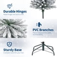 thumbnail image 5 of 6ft Prelit Flocked Pencil Christmas Tree with Lights, Slim Artificial Xmas Tree with Snowy Branch Tips & Sturdy Metal Stand for Indoor Holiday or Party Decor, 5 of 7