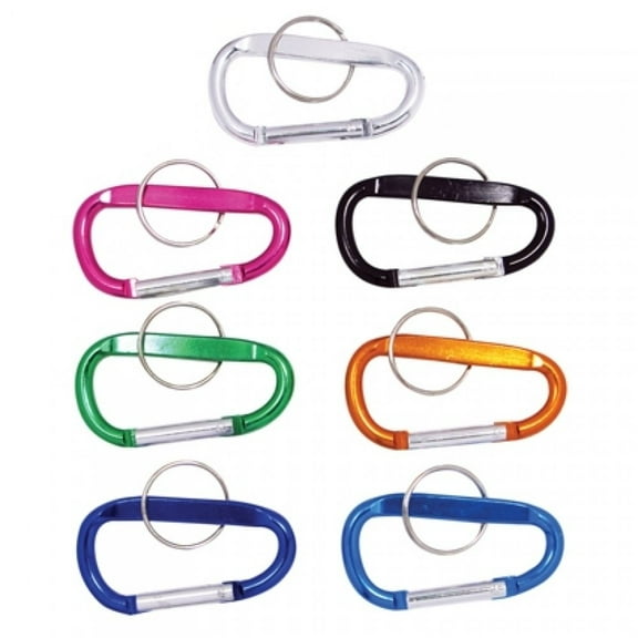 Colored Aluminum Carabiner Keychain Spring Clip Small - 8 Pack