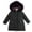 Black, variant on Kids Girls Winter Coat Toddler Long Warm Down Jacket Youth with Hood Windproof Lightweight Insulated Outerwear Jackets 7-8 Years