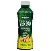 Verday Lemongrass & Ginger Chlorophyll w-a-t-e-r 16 oz Plastic Bottles - Pack of 12