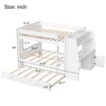 thumbnail image 2 of Mirightone Full over Full Bunk Bed with Trundle, Wood Bunk Bed with Desk and Storage Bookshelves, Full over Full Bunk Bed for Adults Teens, White, 2 of 6