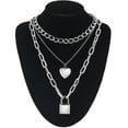 thumbnail image 1 of Collier Chaîne à Serrure Grunge avec Pendentifs pour Femmes, 1 of 27