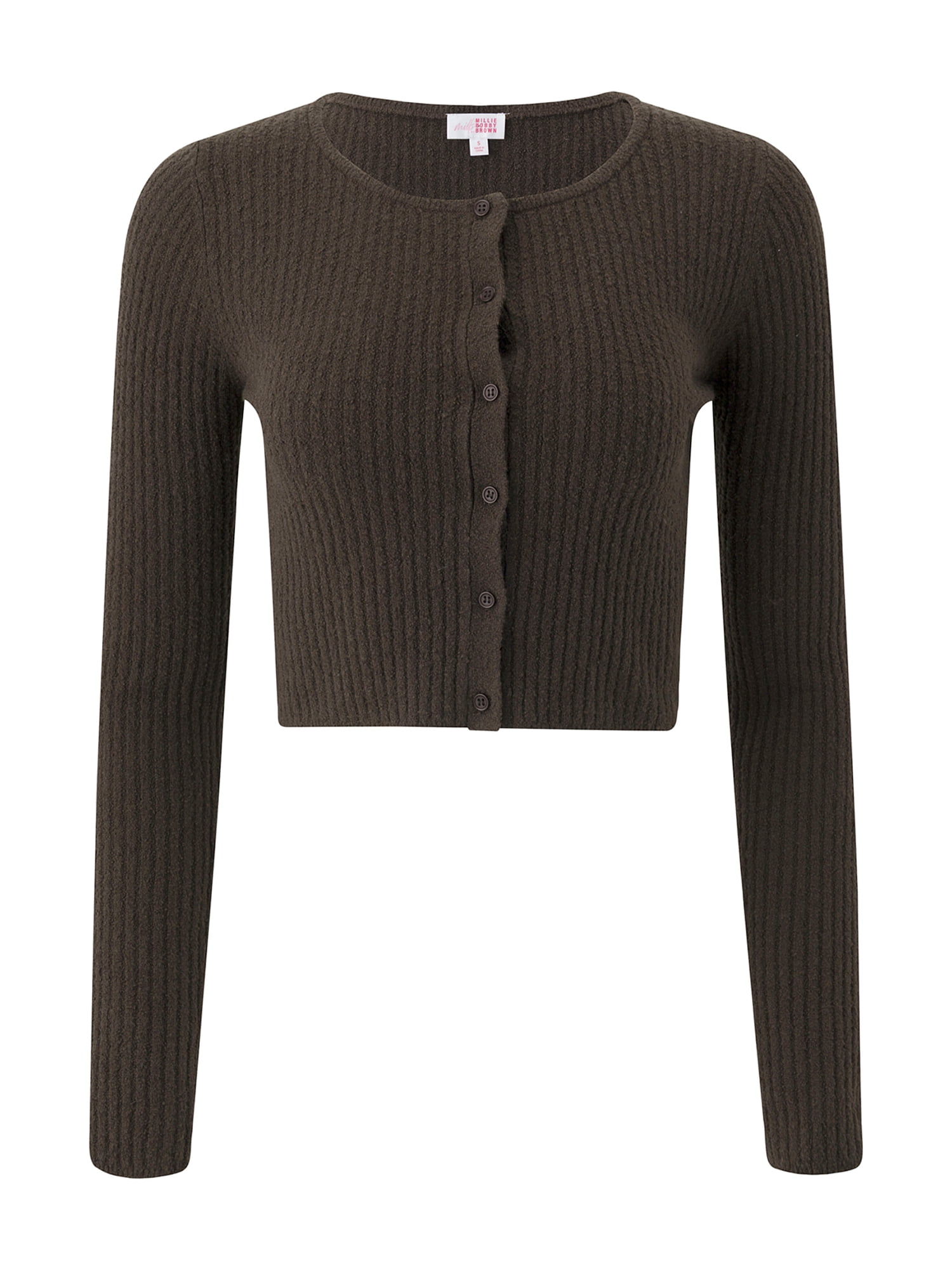 Mills by Millie Bobby Brown Women's Rib Crew Cardigan, Sizes XXS- XXL