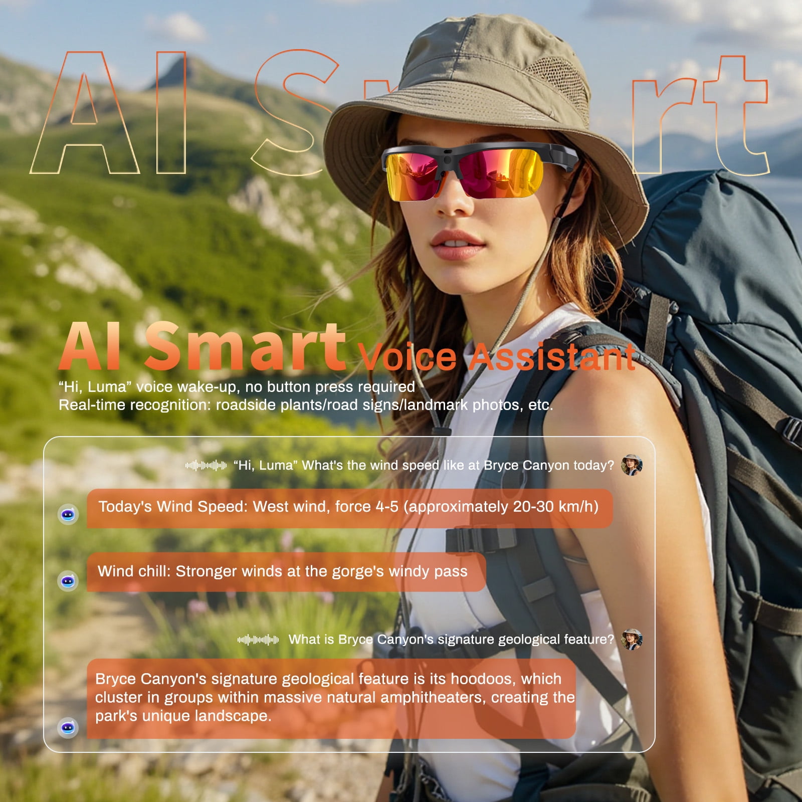 AI Smart Sports Glasses – 20MP Camera, EIS Video, Open-Ear Audio, Real-Time Translation, Photochromic UV400 Lenses for Cycling & Hiking, Purple