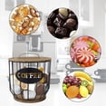 thumbnail image 4 of Coffee Pod Holder with Lid, K Cup Holder Basket, Black Wire Coffee Pod Storage Organizer with Wooden Base, Coffee Bar Accessories for Countertop, 4 of 8