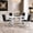 D-Black&Silver, variant on 78.7" Dining Table Set with 4 Chairs White PU Silver Legs MDF for Kitchen