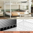 thumbnail image 6 of Queen Over Queen Metal Bunk Bed with Storage, Guardrails, for Adults and Teens, White, 6 of 8
