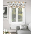 thumbnail image 2 of Grey Orange Spring Floral Kitchen Curtain Valances for Windows Farmhouse Short Curtains, Summer Botanical Farmhouse Rod Pocket Valance Curtain for Bedroom Cafe Living Room 60"x18", 2 of 8
