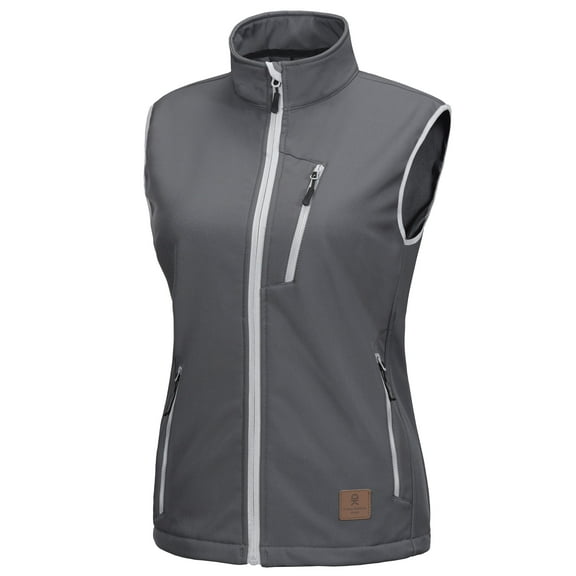 Little Donkey Andy Women's Lightweight Fleece lined Softshell Vest Windproof Sleeveless Jacket for Hiking Travel Golf Grey XS