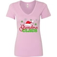 thumbnail image 3 of Inktastic Grandma Claus with Christmas Santa Hat and Snowflakes Women's V-Neck T-Shirt, 3 of 5