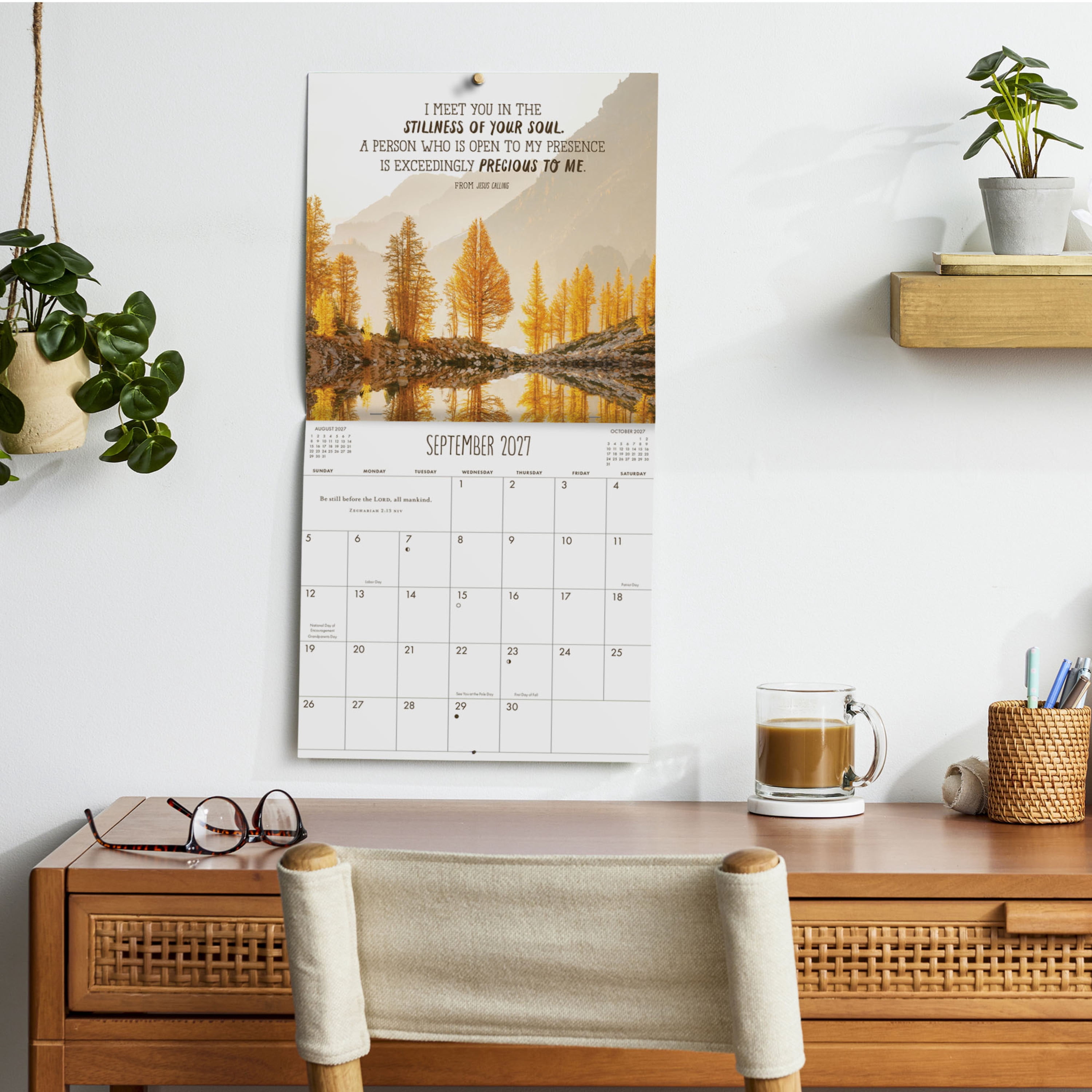 2027 Jesus Calling Hanging Wall Calendar 12x12 January-December Gridded