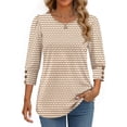 thumbnail image 4 of Fantaslook Womens Tops 3/4 Sleeve with Buttons Dressy Casual Blouses Summer Shirts Beach Vacation Trendy Clothes, 4 of 9