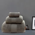 thumbnail image 4 of Long Staple Bath Towel Set Super Absorbent Soft Quick Drying 3 Piece Square Design for Spa and Home, 4 of 5