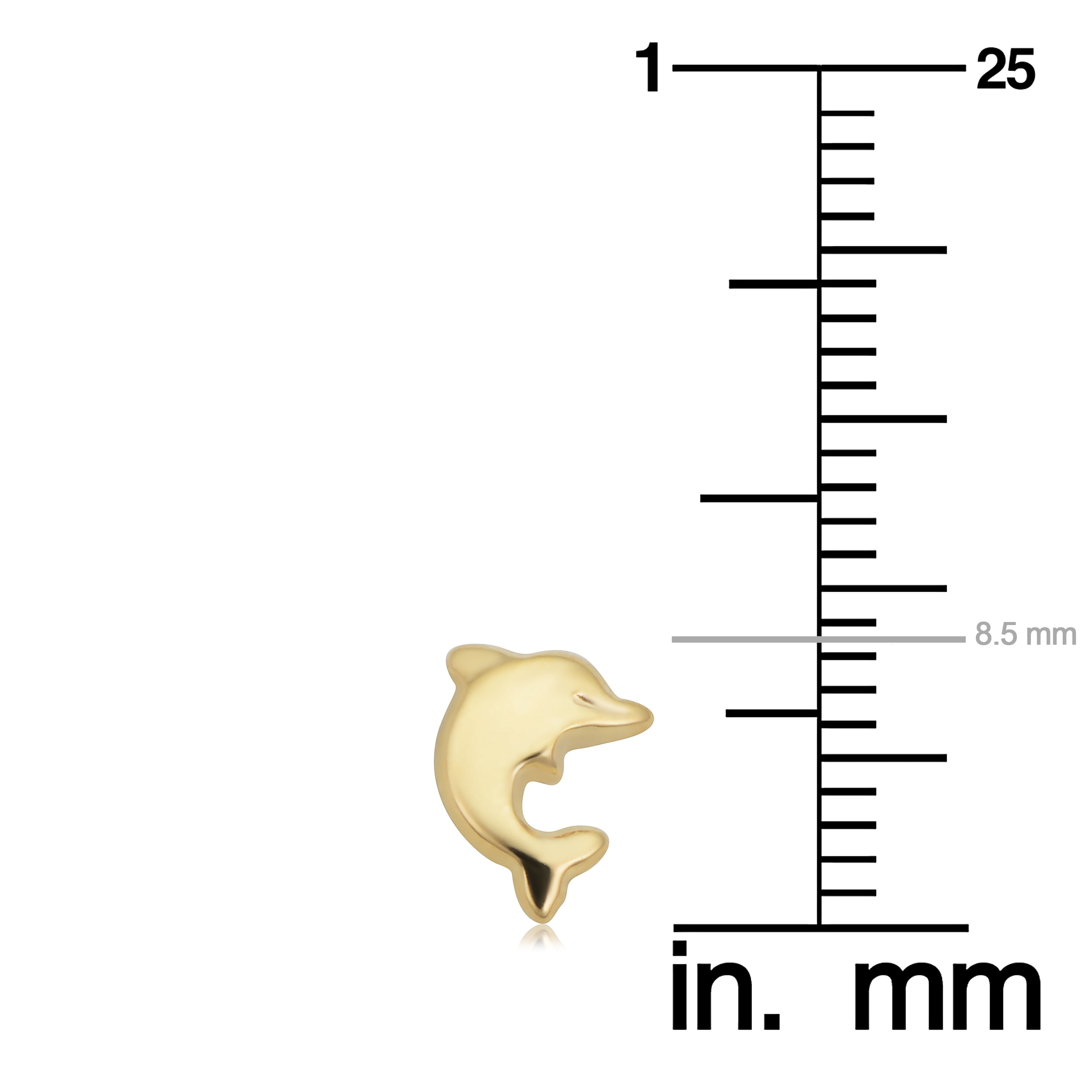 Fremada Dolphin Stud 14k Yellow Gold - Earrings