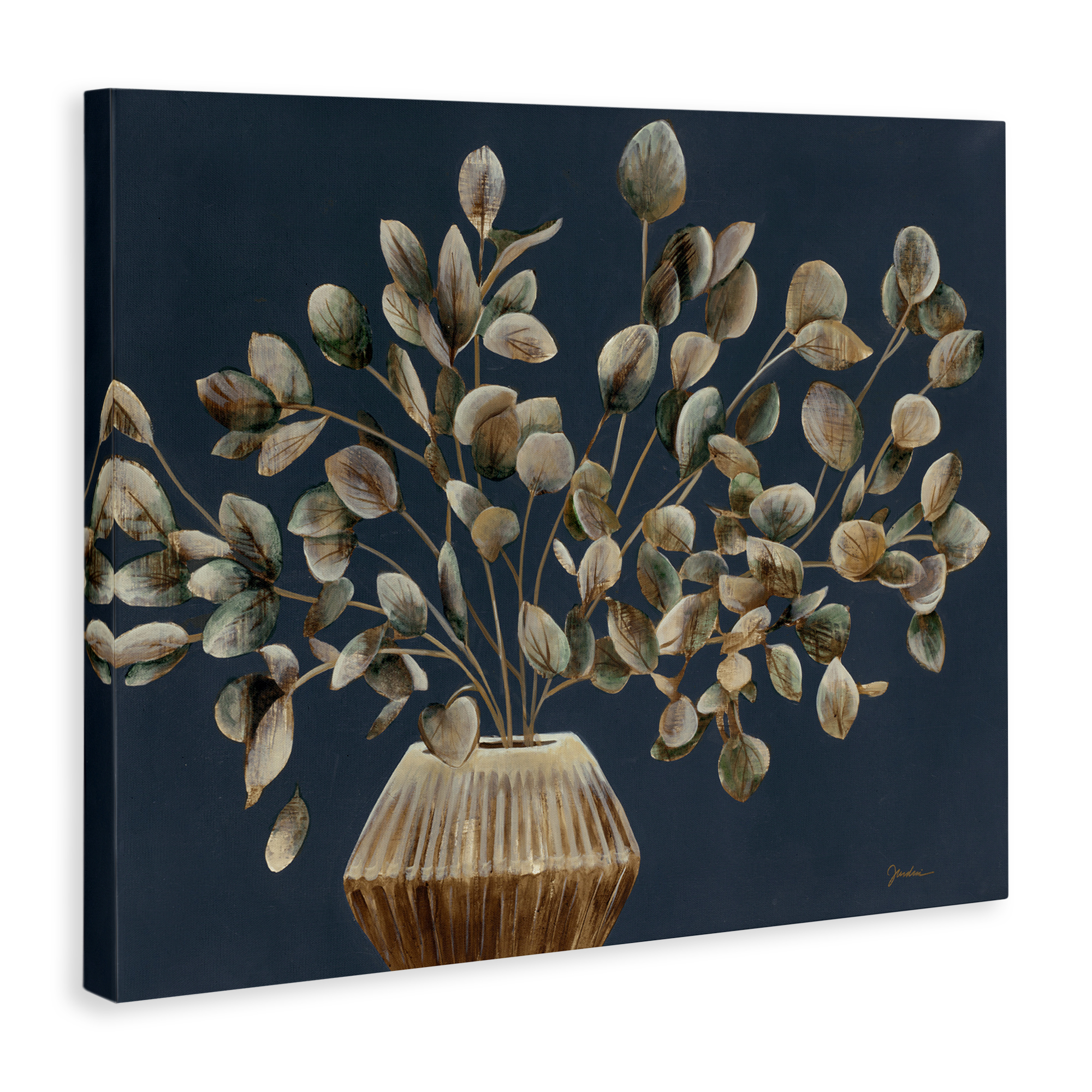 Stupell Industries Rustic Eucalyptus Leaves Botanical & Floral Painting Gallery Wrapped Canvas Art Print Wall Art, 40 x 30