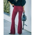 thumbnail image 4 of Women's Corduroy Pants Elastic High Waist Bell Bottom Trousers Wide Leg Flare Pants, 4 of 4