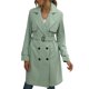 thumbnail image 3 of Gupgi Gabardina de doble botonadura para mujer, abrigo clásico con solapa y cinturón,Green, 3 of 3