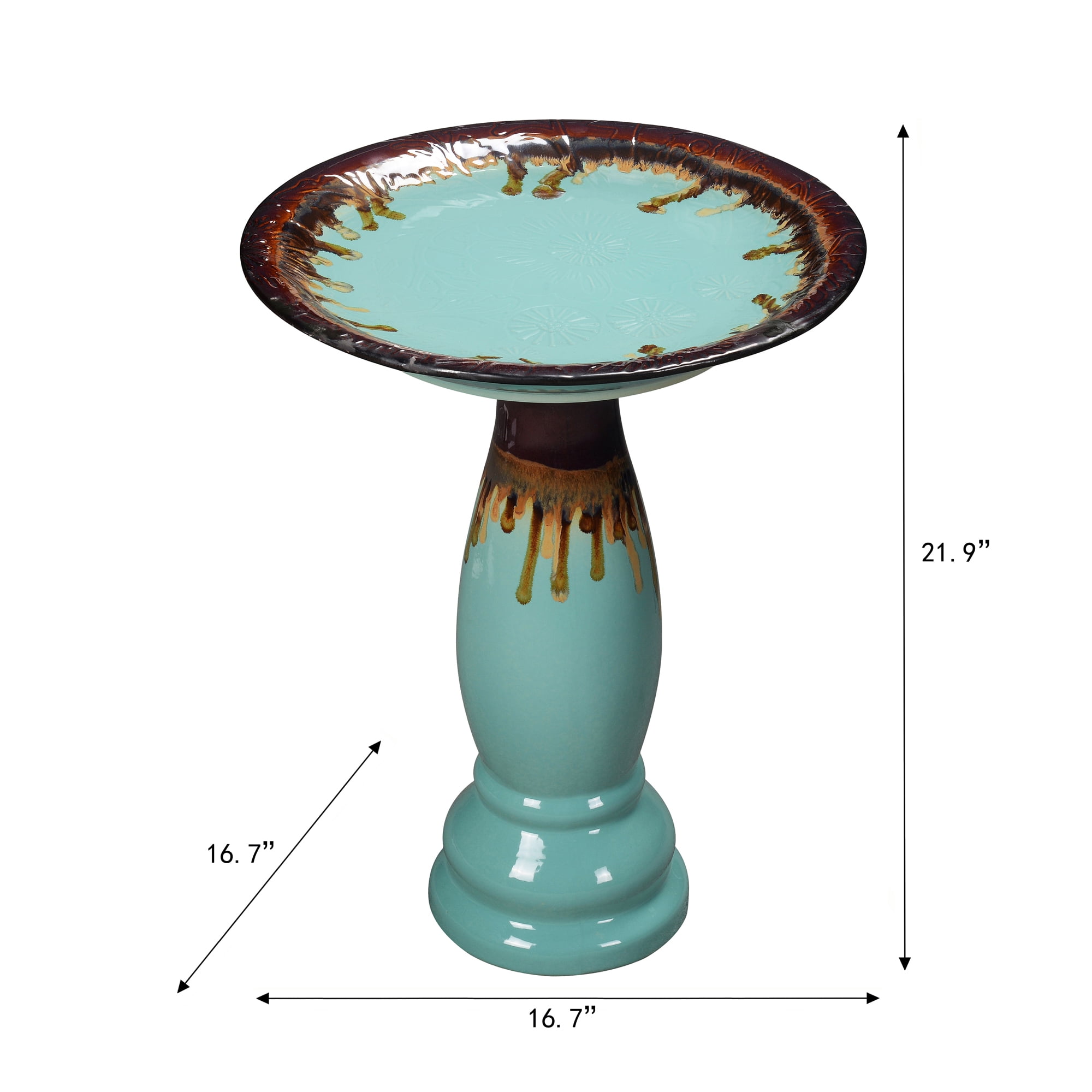 Ceramic Birdbath - Tranquil Blue Oasis