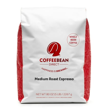 Coffee Bean Direct Medium Roast Whole Bean Coffee, House Blend, 5 Lb