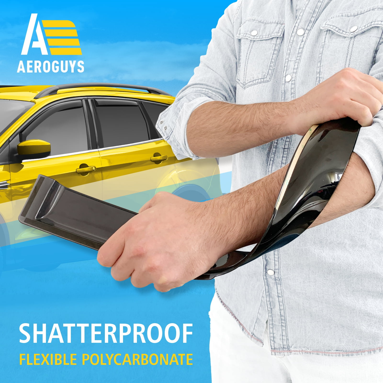 AEROGUYS Extra Durable Window Deflectors in-Channel Window Visors Rain Guards Fit for Ford Escape 2013-2019, Sun Visors, Wind VentVisors, Exterior Car Accessories - 4 pcs. AG0822
