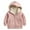 Pink, variant on Hjtefg Winter Girls Jacket With Hood Warm Thickened Windproof Zip Up Coats For Kids Soft Outerwear Lamb Wool Like Lined,Color: Purple Size: 6-8 Years
