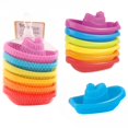 thumbnail image 5 of Juguetes de baño para bebés, bote apilable, juguetes coloridos de Educación Temprana, regalo de inteligencia, taza apilada en forma de barco, torre plegable, juguetes para bebés, 5 of 5