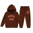 thumbnail image 4 of Zylarhe Girls Boys Sweatshirt Stylish Girls Casual Outfit Set Printed Long Sleeve Hooded Top with Pants Ensemble Brown 4-5 Years, 4 of 4