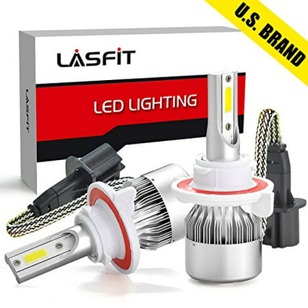 LASFIT H13 9008 LED Headlight Kits-Flip COB Chips- 60W 7600LM 6000K Led Headlight Bulbs- Dual Hi/Lo Beam (2pcs) Plug & (Best H13 Led Bulb)