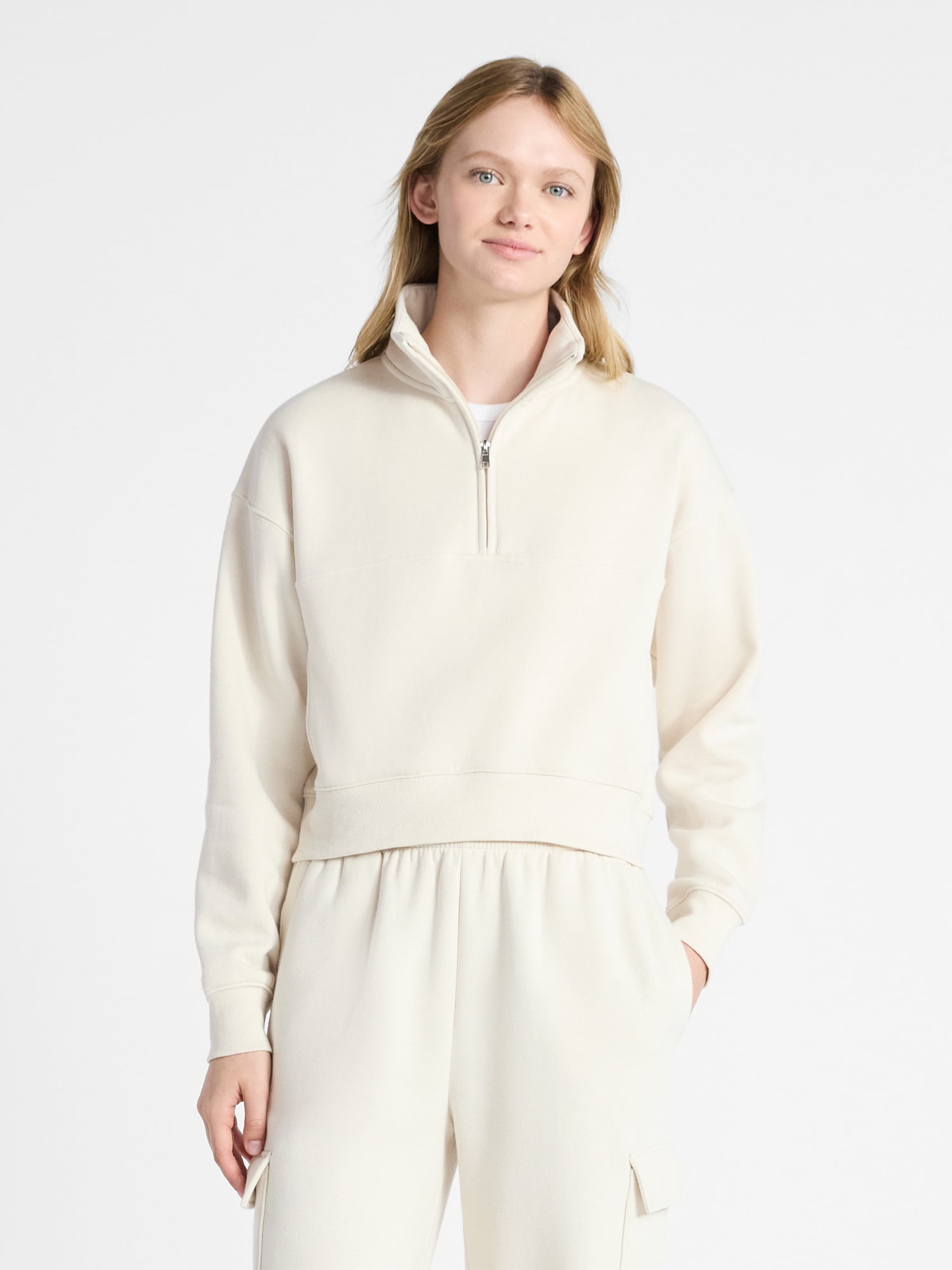 No Boundaries Fleece Half Zip Pullover, Women's - Walmart.com