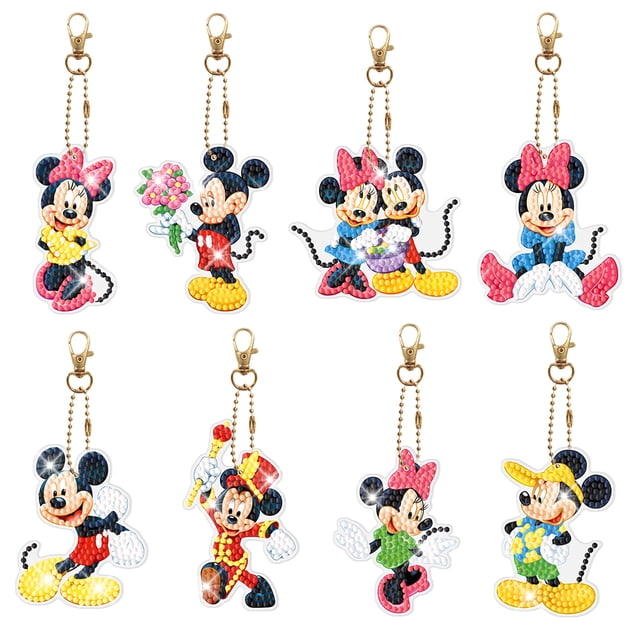 Llavero con mosaico de diamantes de imitación para manualidades, dibujos animados de doble cara, taladro en forma especial, regalos 5D FLhrweasw Nuevo