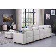 thumbnail image 4 of HomeStock Art Deco Dreams 7-Piece Upholstered Fabric Sectional With Ottoman In Light Gray, 4 of 4